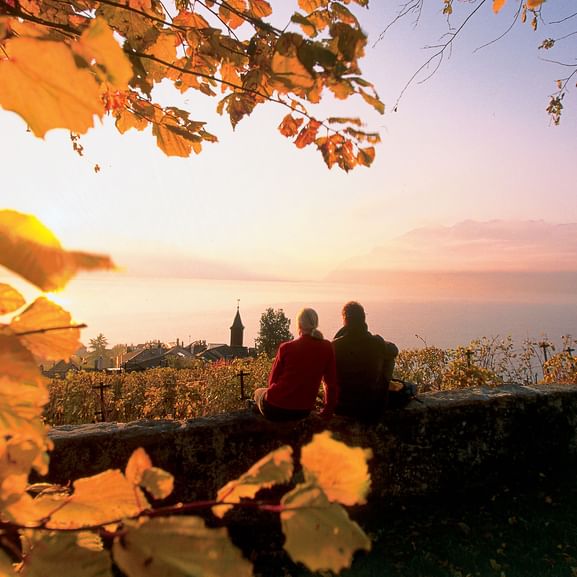Romantischer Sonnenuntergang zwischen Guggisberg und Lausanne. Alpenpanoramaweg. Wanderferien mit Eurotrek